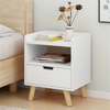 Wooden Bedside Table with Drawer Nightstand Cabinet Storage Bedroom Furniture