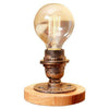 Industrial Retro Table Lamp Wooden Base Water Pipe Decor Lamp Desk Lamp UK Plug (Without bulb UK Plug)