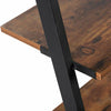 4 Shelves Wood Metal Ladder Shelf Bookshelf Display Shelving Leaning Wall Stand