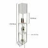 Shelf Floor Lamp with Shade Free Standing Light 3-Tier Open Shelf Storage White