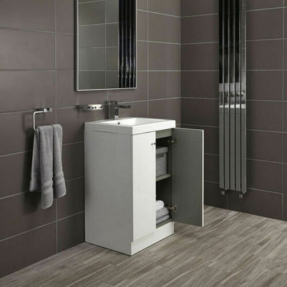 Storage sink Alpine Duo 500mm floor standing vanity unit gloss white RRP £299
