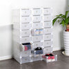24PCS Plastic Flip Shoe Storage Box Organiser Transparent Stackable Foldable