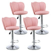 4 x Faux Leather Breakfast Bar Stools Gas Lift Home Kitchen Swivel Chairs Pink
