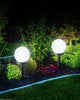 4X LED Solar Garden Mood Ball Sphere Globe Stake Light Outdoor Cold White uk