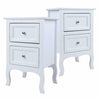 2PCS White Bedside Table Cabinet Nightstand Storage Organizer 40*30*60cm