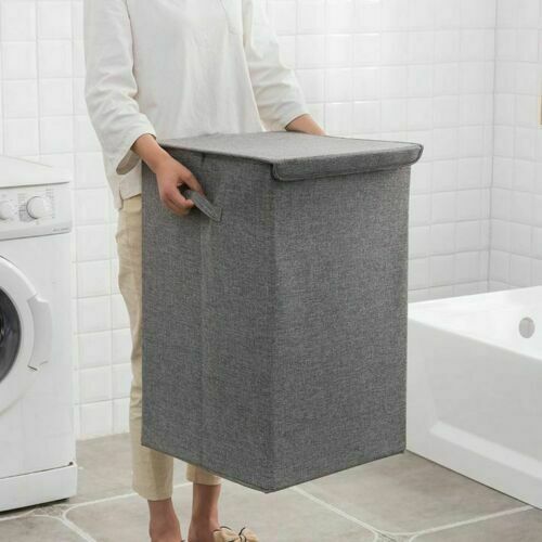 LARGE LAUNDRY BASKETS WASHING CLOTHES FOLDING STORAGE BASKET BIN HAMPER WITH LID