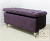 Luxury Storage Box | Ottoman Box Cube Lid with Chrome Legs - Chenille Fabric