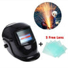 Auto Darkening Mask Welding Helmet Welders Grinding Solar Power + 5 Spare Lenses