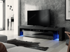 Modern TV Unit 200cm Cabinet Black Matt and Black High Gloss FREE LED RGB Lights
