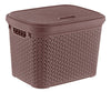 Small Large Rattan Plastic Storage Box Lid Basket Container Kitchen Home Office