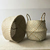 New Seagrass Belly Basket Laundry Bag Plant Pot Baskets Garden Storage Decor UK