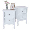 2PCS White Bedside Table Cabinet Nightstand Storage Organizer 40*30*60cm
