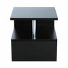 Small Square Coffee Table Black Modern 2 Tier Side Table Bedside Nightstand Unit