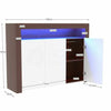 Nova LED Sideboard 3 Door Storage Cupboard High Gloss Cabinet Shelf Walnut White