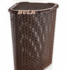 52L Large Woven Plastic Corner Laundry Washing Bin Multi Storage Rattan Basket