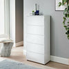 Gloss White 5 Chest of Drawer Bedroom Furniture