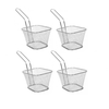 Round Mini Chip Pan Fryer Fries Serving Baskets With Handle Serving Dish