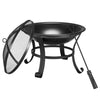 Camping Fire Bowl, Outdoor Bonfire, 54cm Rustproof Garden Patio Heater for BBQ