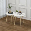 Modern Nest of Tables White Side End Tea PC Tables Set of 2 Coffee Table Round