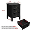 Black Bedside Cabinet Table 3 Drawers Storage Unit Livingroom Nightstand Table