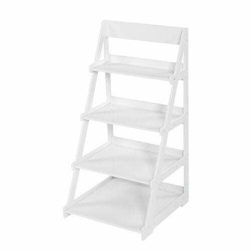 4 Tier Ladder Shelf Book Plant Shelving Unit Display Stand Home Storage Rack