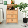 Simples End Table Bedroom Nightstand Coffee Table 3 Drawer With Lock Cabinet