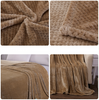 LUXURY POPCORN WAFFLE BLANKET FLEECE TRAVEL THROW SOFA BED WARM COSY EXTRA LARGE