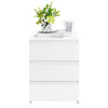 White Bedside Table with 3 Drawers Large Storage Nightstand Table 45x35x60.5cm
