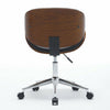 Modern PU Leather Swivel Desk Chair Home Office Seat Classic Wood Veneer Black