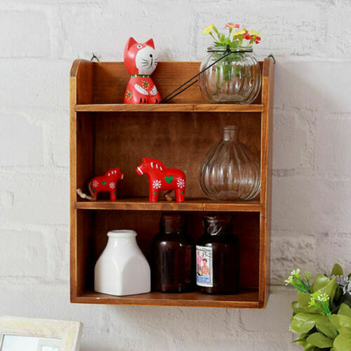 Retro Wall Hanging Jar Mugs Spice Organiser Storage Shelf Cubes Cabinet Kitchen