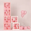 4PCS Boy Girl Baby Shower Love Party Decorations Transparent Cardboard Box Gift