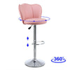 2 x Faux Leather Breakfast Bar Stools Gas Lift Home Kitchen Swivel Chairs Pink