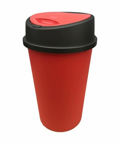 NEW RED TOUCH TOP BIN DUSTBIN RUBBISH BIN KITCHEN HOME PLASTIC