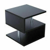 Small Square Coffee Table Black Modern 2 Tier Side Table Bedside Nightstand Unit