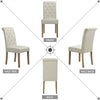 Set of 2 Fabric Dining Chairs Upholstered w/Tufted Padded Seat Home/Kitchen/Cafe (Beige)