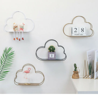 Cloud Shaped Wall Hanging Storage Rack Metal Show Display Holder Home Decor