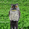 Realistic Owl Decoy With Rotating Head Bird Pigeon Crow Scarer Scarecrow