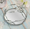 Silver Colour Gatsby Tray Mirror Candle Plate Homeware Home Décor 26cm