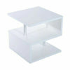 Small Square Coffee Table White Modern 2 Tier Side Table Bedside Nightstand Unit