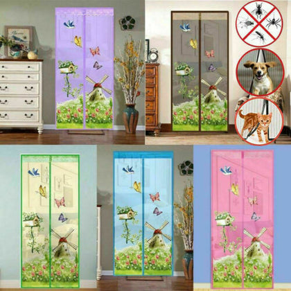 Magic Door Mesh Magnetic Fastening Flying Insect Door Curtain Screen Bug Net UK