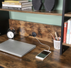 Large Computer Desk Vintage Industrial Shelves Rustic Metal Workstation Table
