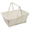 White Wicker Hamper Storage Gift Basket With Handle, Sml Med or Lrg