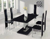 JET LARGE GLASS CHROME DINING TABLE ONLY-4 COLOURS- 150 cm - IJ896