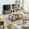 Industrial Coffee Table Livingroom Table with Storage Shelf for Home Office
