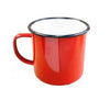 2 x Falcon Enamel Mugs Cups Tin Metal Camping Outdoor Tea Coffee White Red Grey