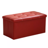storage box Foldable ottoman heavy duty faux leather Pouffe foot stool toy box
