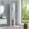 Bathroom Cabinet Shelf 2 Doors Tallboy Cupboard Tall Storage Unit White 185 CM