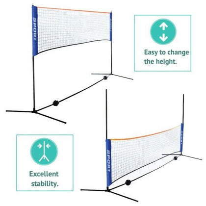 10 Feet Portable Badminton Volleyball Tennis Net Set with Stand/Frame Carry Bag