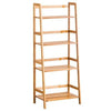 4-Tier Ladder Shelf Bookshelf Bookcase Storage Display Leaning Home Office Decor