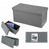 Folding Ottoman Storage Box For Bedroom, Living Room.Footstool Chest Grey Black